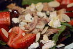 Spring Mix Salad with Grilled Chicken, Strawberries and Blue Cheese
