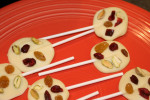 White Chocolate, nut and fruit Suckers