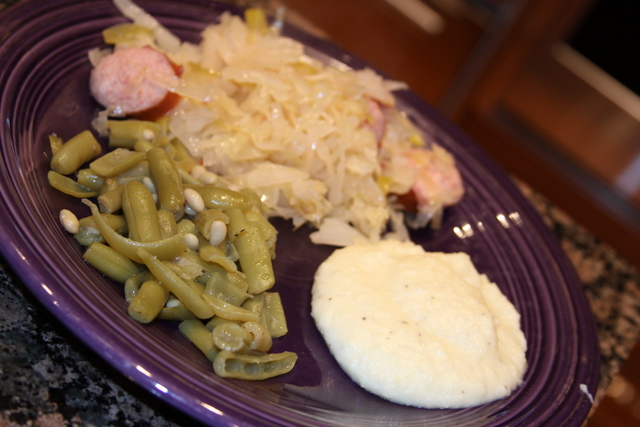 Comfort Food -- Kraut and Mashed Potatoes-1