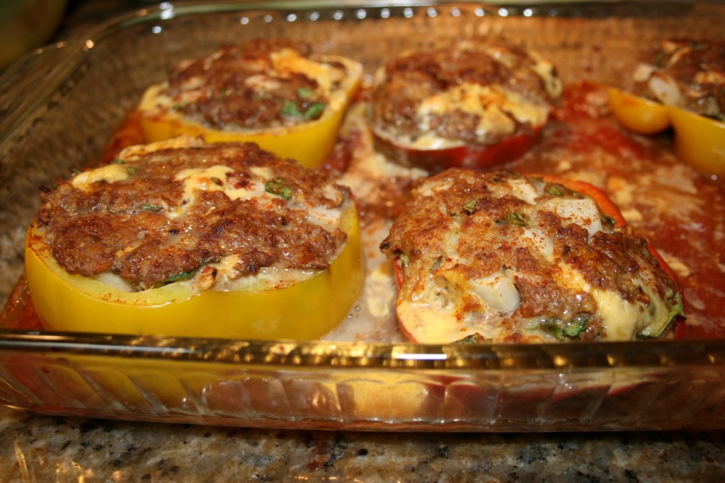 Meat loaf stuffed pepper rings